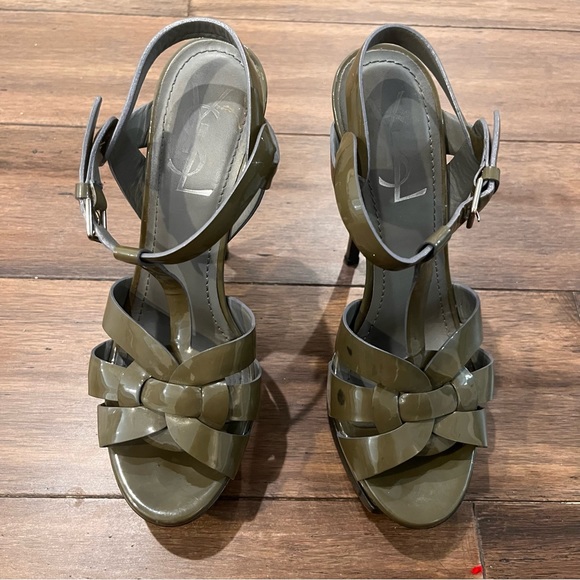 Yves Saint Laurent Shoes - YSL Tribute Sandals Size 37- Green/Gray